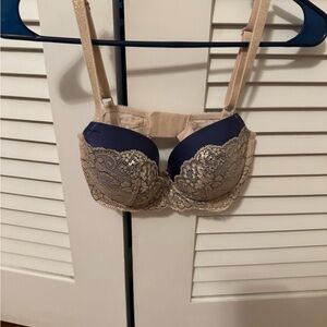 Victoria's Secret Blue and Tan Push-Up Bra